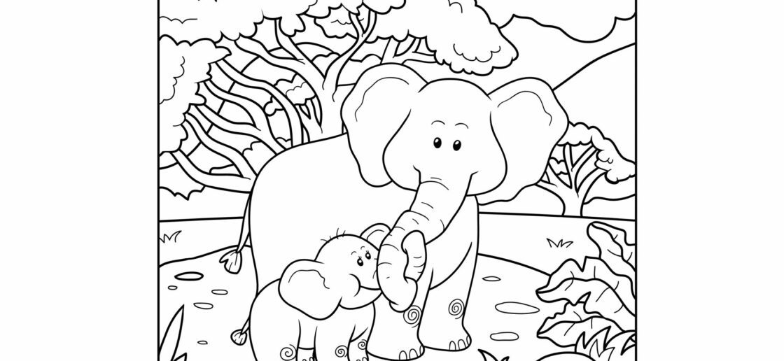 Un coloriage d’éléphant à proposer à vos enfants !
