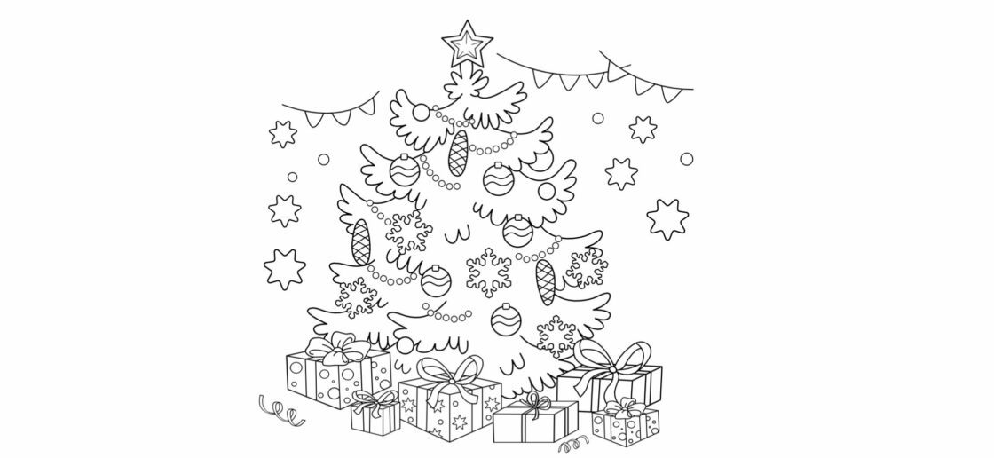 Un coloriage de Noël sapin à faire par les petits et les grands !
