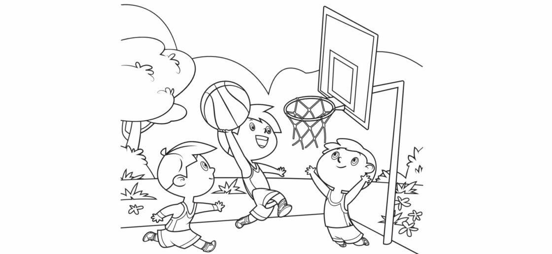 Un coloriage sportif : le basket !
