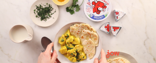 Cheese naan La Vache qui rit® express & poulet au curry